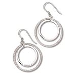 Sterling Silver Stardust Double Circle Dangles